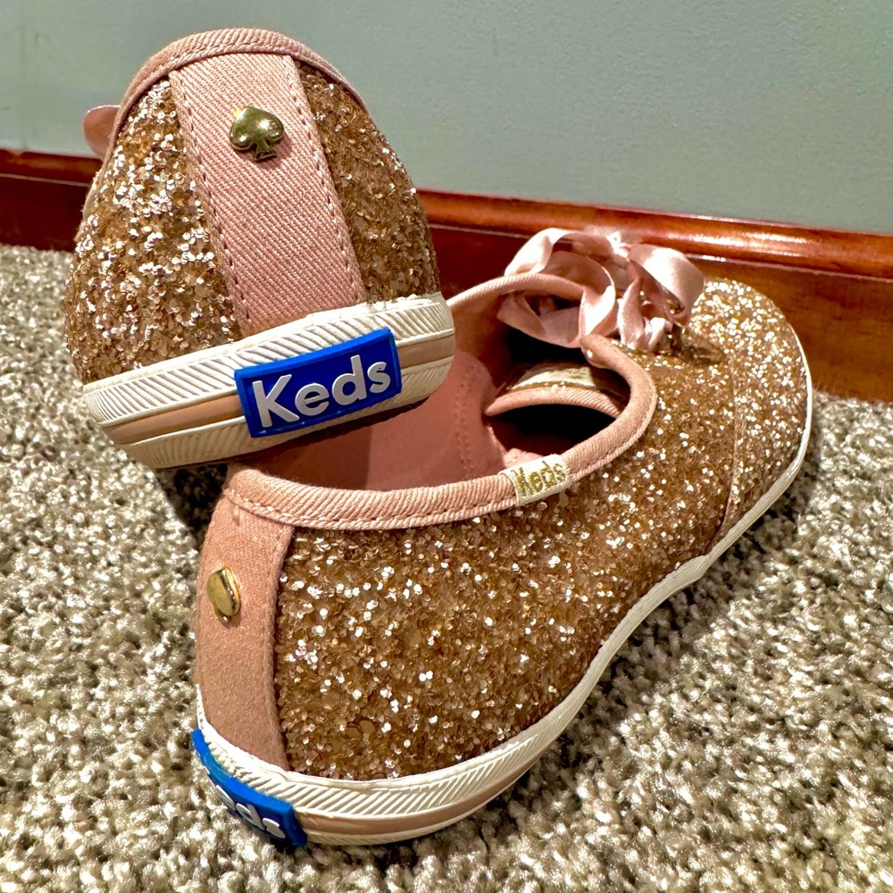 Keds X Kate Spade New York Champion Rose Gold Glitter Sneakers - Picture 2 of 7
